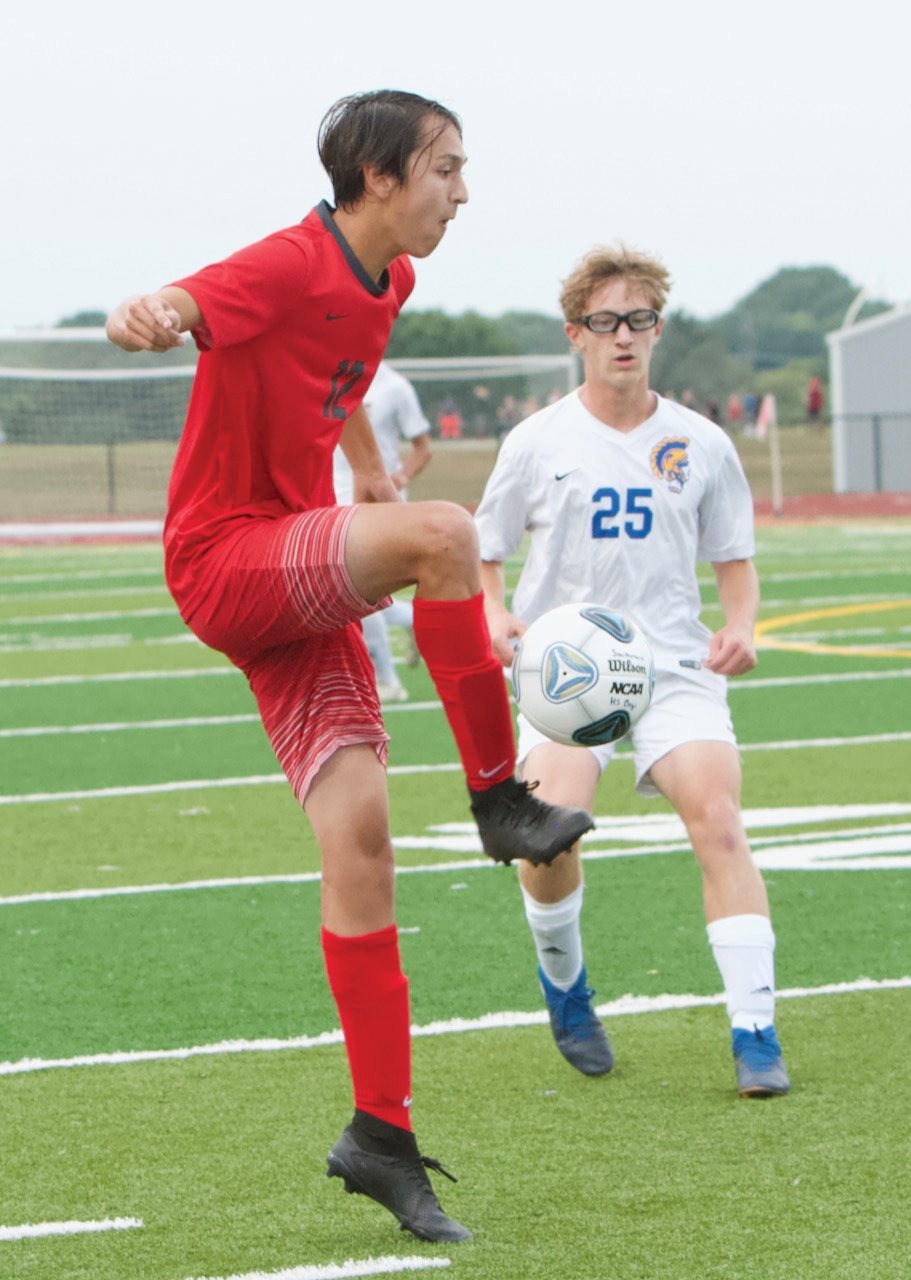 Southmont's Taishi Greiner juggles the ball against Crawfordsville on Thursday night.